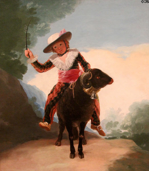 Boy on a Ram painting (1786-7) by Francisco de Goya at Art Institute of Chicago. Chicago, IL.