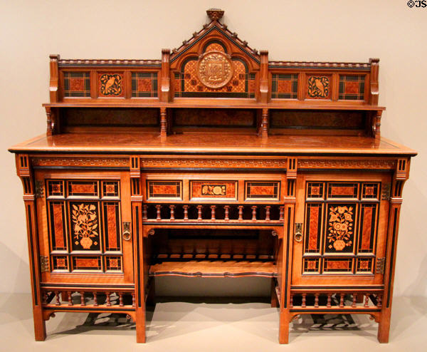 Drawing room cabinet (1871-2) by Bruce James Talbert & made by Gillow & Co. of England at Art Institute of Chicago. Chicago, IL.