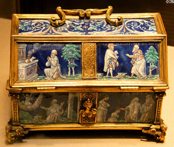 Enamel casket with scenes of David & Solomon (c1550) from Limoges, France at Art Institute of Chicago. Chicago, IL.