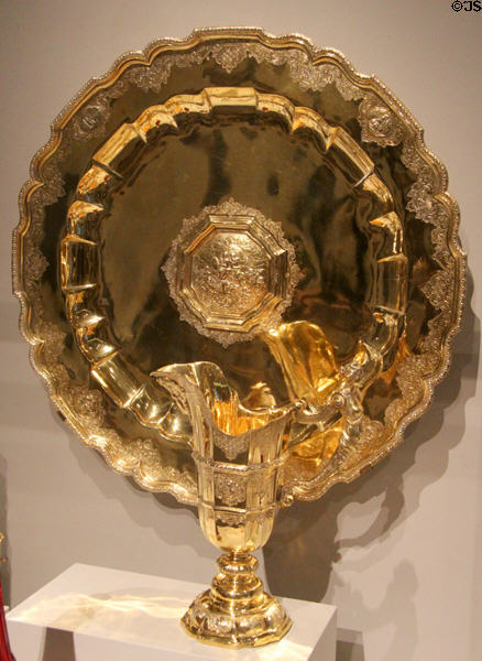 Silver gilt ewer & basin (c1720) by Johann Erhard Heuglin II of Augsburg, Germany at Art Institute of Chicago. Chicago, IL.