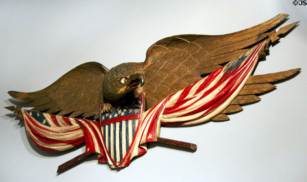 Carved wooden eagle (1870-99) by John Haley Bellamy of Kittery Point, ME at Art Institute of Chicago. Chicago, IL.