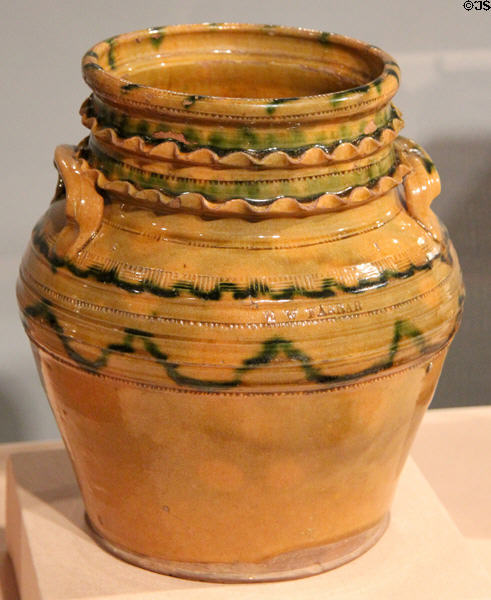 Redware jar (1825-30) from Middlebury, VT at Art Institute of Chicago. Chicago, IL.
