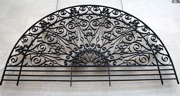 Wrought iron grille (1885-6) from demolished Commerce building, Chicago by Burnham & Root at Art Institute of Chicago. Chicago, IL.