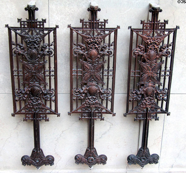 Cast iron stairway balusters (1902-4) from renovated Carson Pirie Scott & Co. store, Chicago by Louis H. Sullivan at Art Institute of Chicago. Chicago, IL.