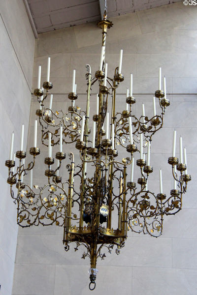 Brass chandelier (1853) by Augustus Welby Northmore Pugin & made by John Hardman & Co. of England at Art Institute of Chicago. Chicago, IL.