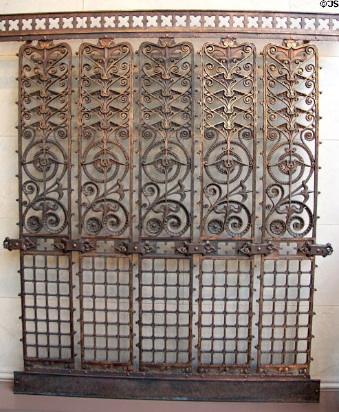 Elevator grille (1889) from renovated Manhattan Building, Chicago by William Le Baron Jenney of Jenney & Mundie at Art Institute of Chicago. Chicago, IL.