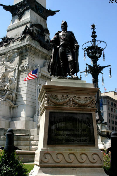 Statue of William Harrison conqueror of the Indian Confederacy War of (1812-5) at Civil War Memorial. Indianapolis, IN.