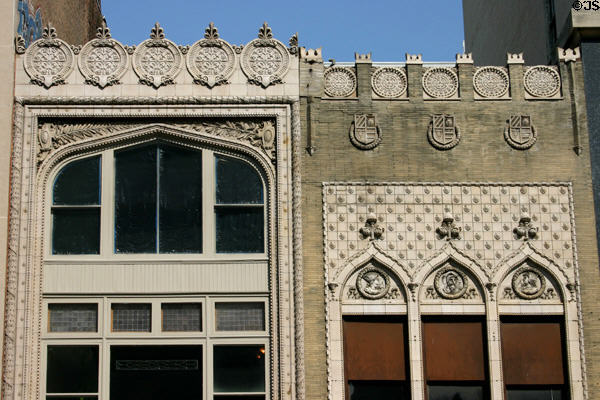 Gothic buildings on Pennsylvania St. near Washington. Indianapolis, IN.