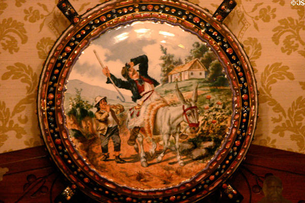 Painted plate at Benjamin Harrison Presidential Site. Indianapolis, IN.