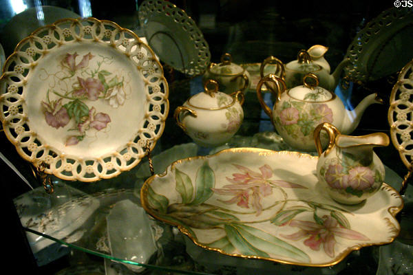 Porcelain hand-painted by Caroline Scott Harrison wife of Benjamin in Harrison house. Indianapolis, IN.