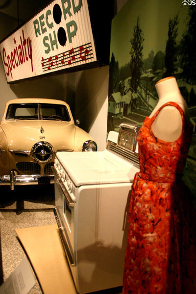Studebaker Champion (1950) with other 50s items in Indiana State Museum. Indianapolis, IN.