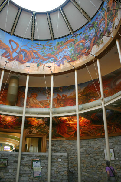 Murals of entrance hall at White River Gardens. Indianapolis, IN.