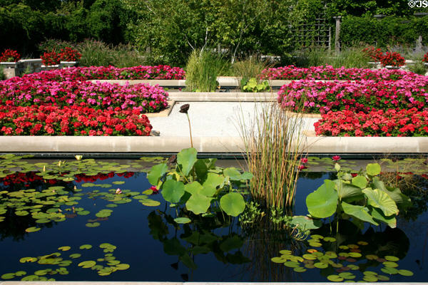 Flower garden at White River Gardens. Indianapolis, IN.