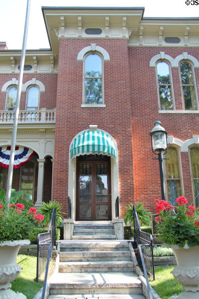 Poet James Whitcomb Riley Museum House in Lockerbie Square historic neighborhood featured in one of Riley's poems. Indianapolis, IN.