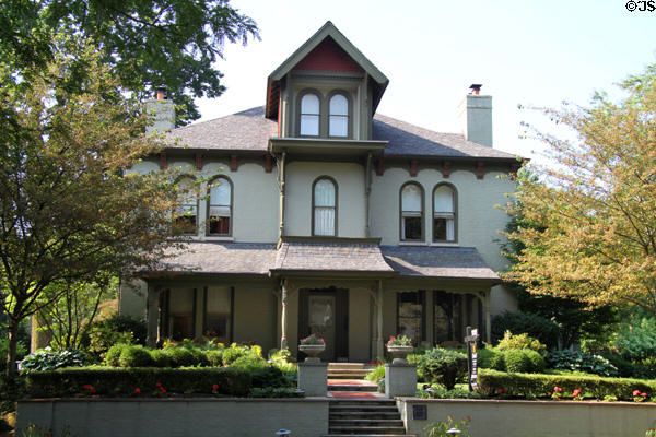Heritage house (1890) (527 Lockerbie St.) in Lockerbie Square historic neighborhood. Indianapolis, IN.