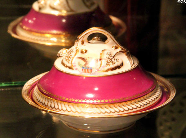 Lincoln Presidential porcelain covered bowl at Benjamin Harrison Presidential Site. Indianapolis, IN.