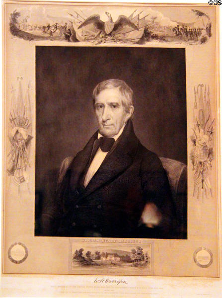 Poster of life of President William Henry Harrison at Benjamin Harrison Presidential Site. Indianapolis, IN.
