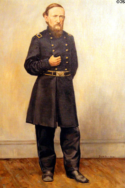 Gen. Benjamin Harrison in Civil War uniform portrait by Elizabeth Dodds Shatter at Benjamin Harrison Presidential Site. Indianapolis, IN.