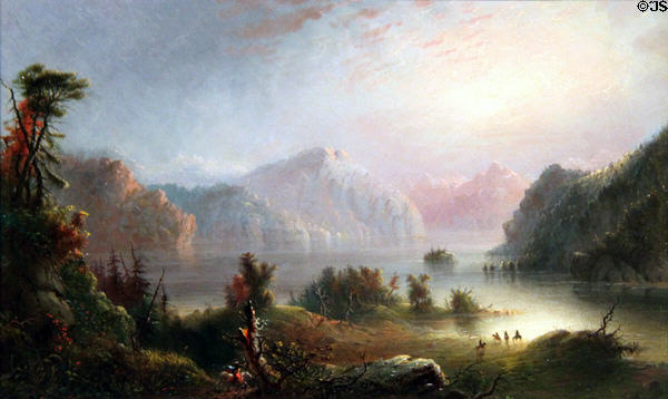 Trappers Enroute for the Rendezvous painting (1850) by Alfred Jacob Miller at Eiteljorg Museum. Indianapolis, IN.