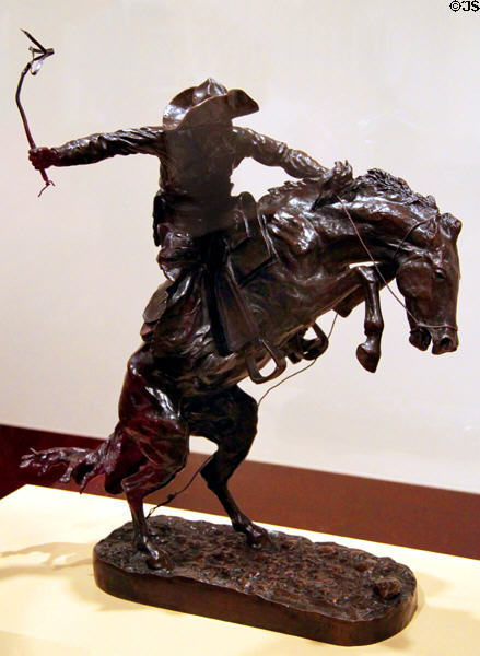 Bronco Buster bronze sculpture (1895) by Frederic Sackrider Remington at Eiteljorg Museum. Indianapolis, IN.