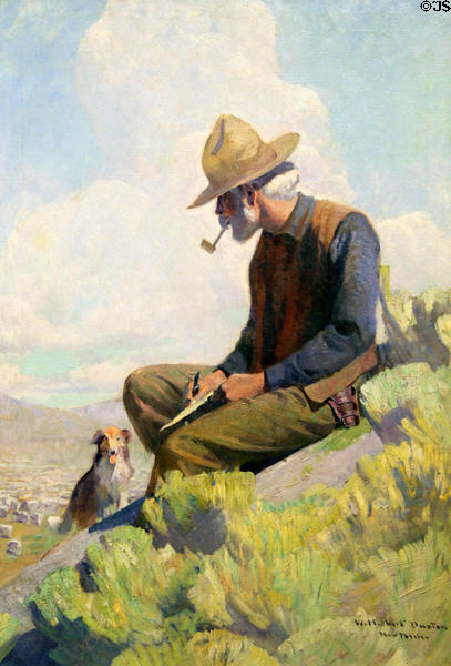 Sheep Herder, New Mexico painting by William Herbert Dunton at Eiteljorg Museum. Indianapolis, IN.