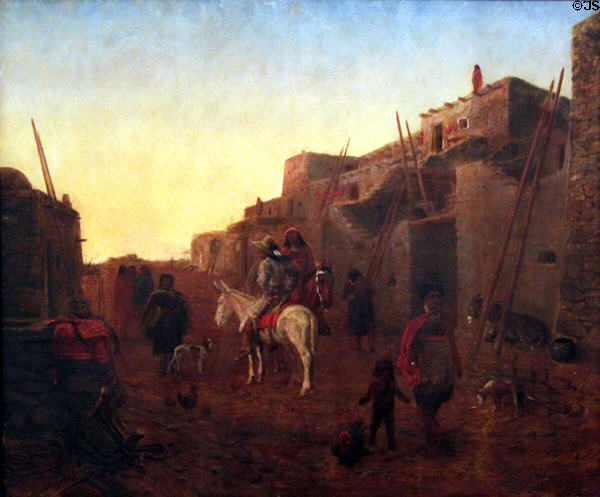 Street in a Moki Village painting (c1890) by Julian Scott at Eiteljorg Museum. Indianapolis, IN.