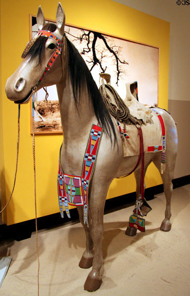 Crow Indian beaded saddle & horse items (c1890) at Eiteljorg Museum. Indianapolis, IN.
