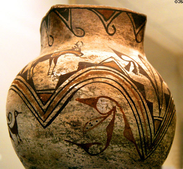 Zuni ceramic pot (c1900-10) at Eiteljorg Museum. Indianapolis, IN.