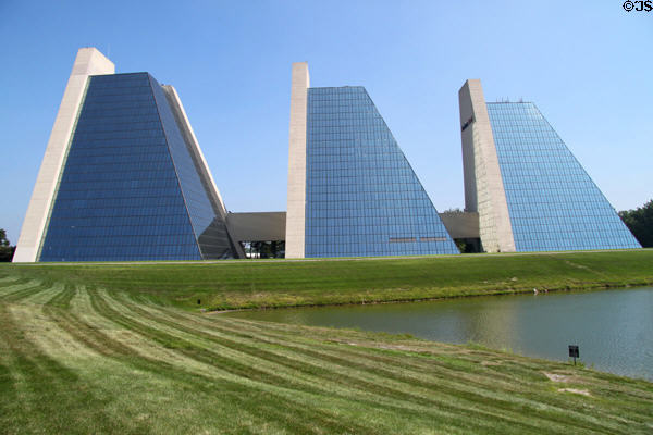 The Pyramids (aka headquarters for College Life Insurance) (1967) (300 Depauw Blvd.). Indianapolis, IN. Architect: Kevin Roche John Dinkeloo & Assoc..