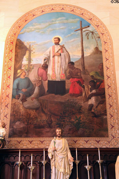 St Francis Xavier painting (1870) by Wilhelm Lamprecht at Old Cathedral. Vincennes, IN.