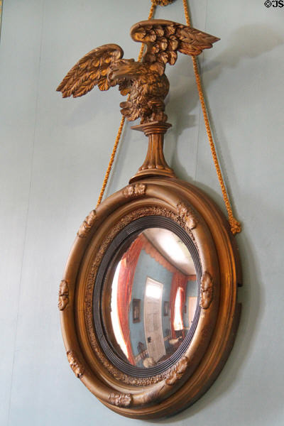 Early American mirror in dining room at Grouseland. Vincennes, IN.