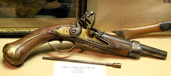 Officer's Flint Lock Pistol (c1810) at Grouseland. Vincennes, IN.