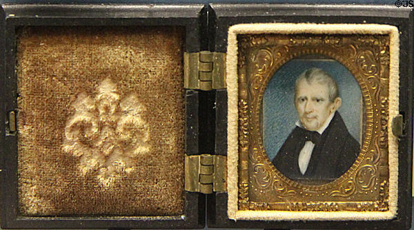 Miniature portrait of candidate William Henry Harrison at Grouseland. Vincennes, IN.