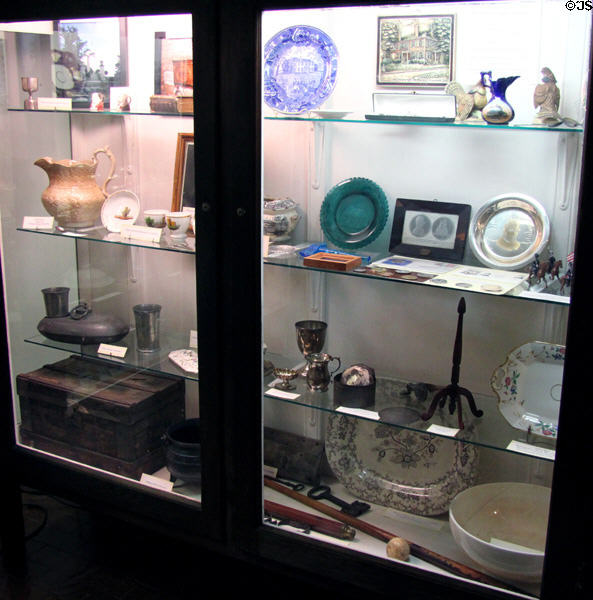 Collection of objects owned by William Henry Harrison & family at Grouseland. Vincennes, IN.
