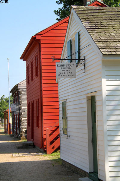 Buildings of Indiana State Historic Sites open air museum. Vincennes, IN.