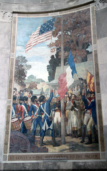 St Louis - The Way Opened to the Pacific mural in Clark Memorial. Vincennes, IN.