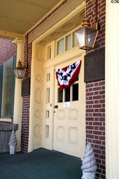 Front door of Bonner-Allen house where Abe Lincoln once visited. Vincennes, IN.