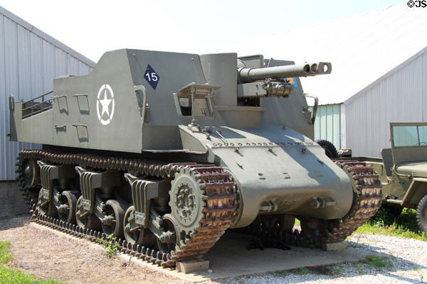 Sexton self propelled artillery vehicle of World War II (1943-45) at Indiana Military Museum. Vincennes, IN.
