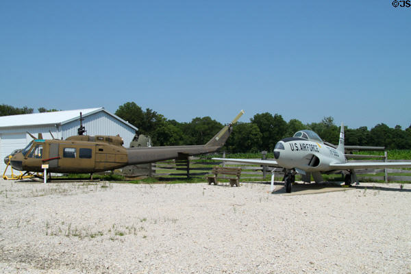 Bell UH-1H "Huey" helicopter & Lockheed T33A Shooting Star (1964-69) at Indiana Military Museum. Vincennes, IN.