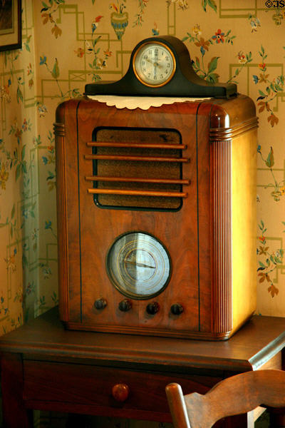 Radio in Eisenhower family house which remains unchanged from when Ike's mother died in 1946. Abilene, KS.