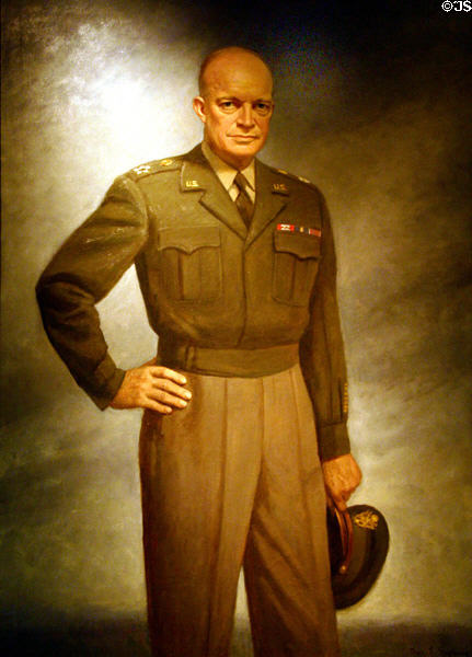 Portrait of General Dwight D. Eisenhower (1957) by Thomas E. Stephens at Eisenhower Museum. Abilene, KS.