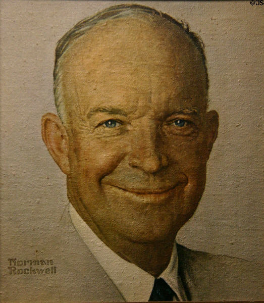 Portrait of President Norman Rockwell by Thomas E. Stephens at Eisenhower Museum. Abilene, KS.