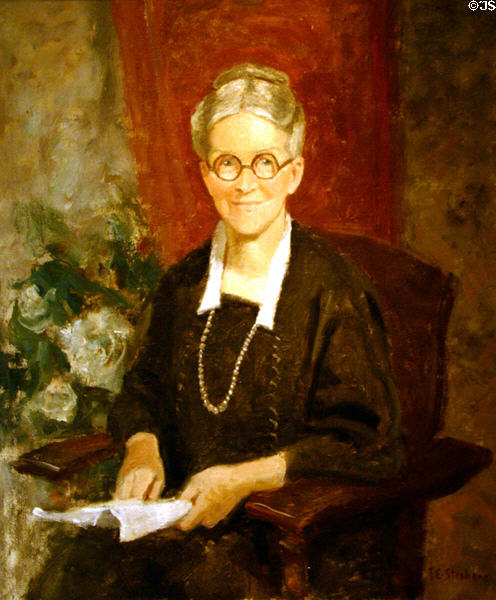 Portrait of Ike's mother Ida Stoever Eisenhower (1862-1946) by Thomas E. Stephens at Eisenhower Museum. Abilene, KS.