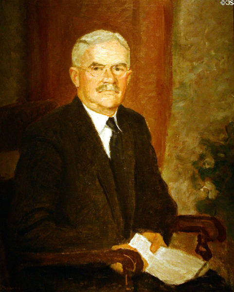 Portrait of Ike's father David J. Eisenhower (1863-1942) by Thomas E. Stephens at Eisenhower Museum. Abilene, KS.