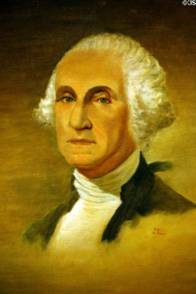 Painting (1954) of George Washington by Dwight D. Eisenhower after Gilbert Stuart at his Museum. Abilene, KS.