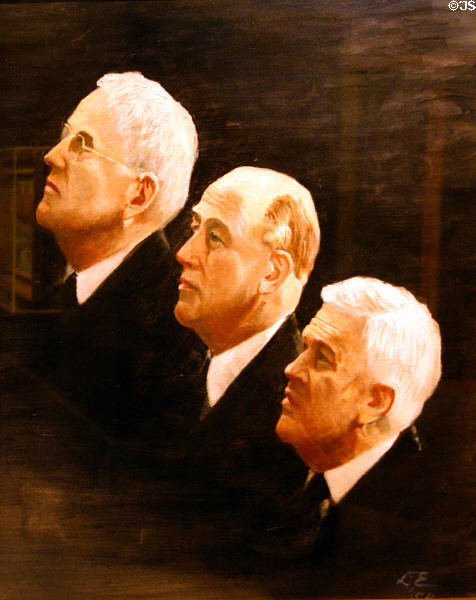 Painting (1954) of three of Ike's cabinet officers by Dwight D. Eisenhower at his Museum. Abilene, KS.