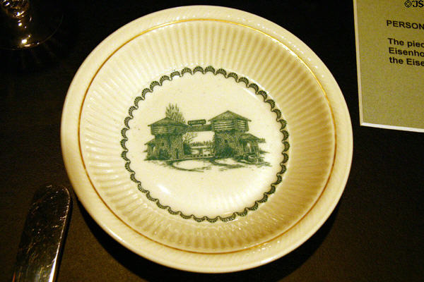 Fort Lewis china bought (1940) by Eisenhowers was made by Shenago China of New Castle, PA at Eisenhower Museum. Abilene, KS.