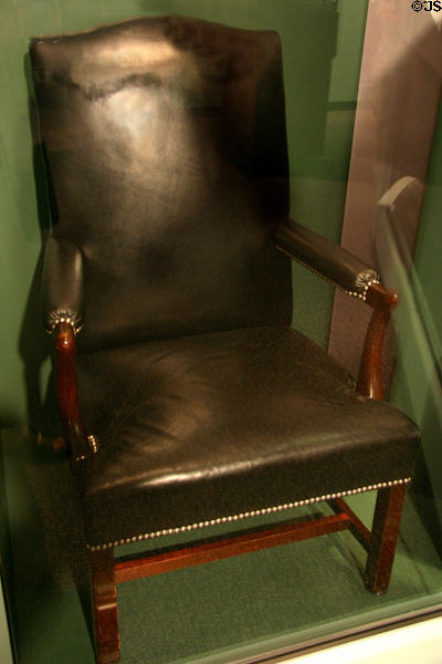 Chair used by Eisenhower during cabinet meetings now at Eisenhower Museum. Abilene, KS.