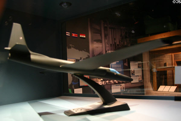 Model of U-2 spy aircraft which was shot down over Russia in 1960 causing a Cold War crisis at Eisenhower Museum. Abilene, KS.