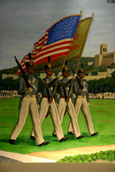 Mural of Eisenhower at West Point at Eisenhower Museum. Abilene, KS.